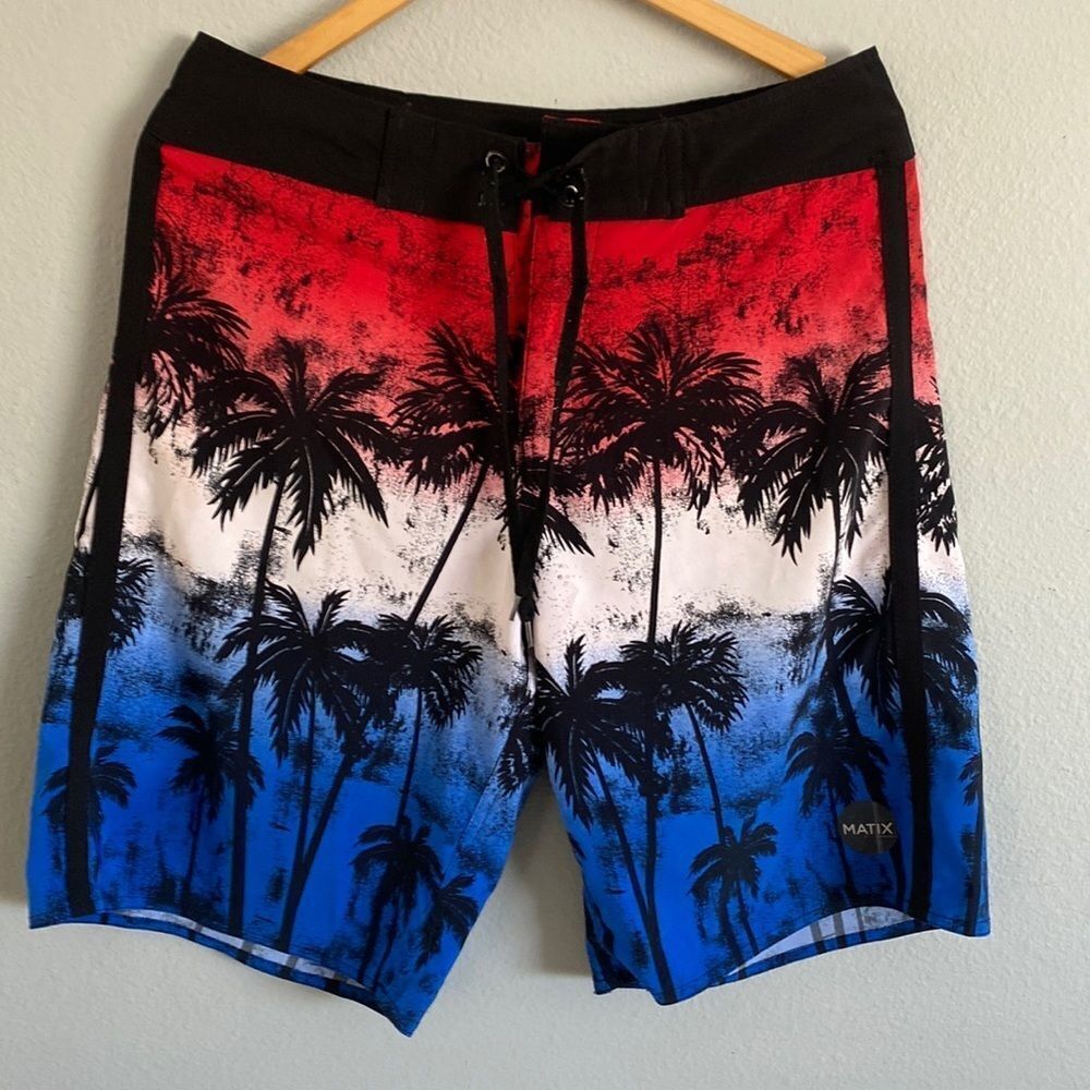 Matrix Tropical Print Swim Shorts